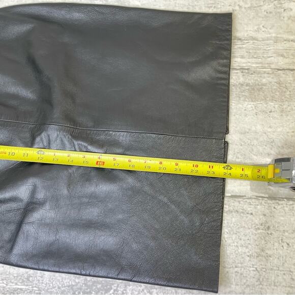 Forenza Italian Leather Black Pencil Skirt Vintage Sz 8 80s 90s High Waisted - Picture 8 of 9